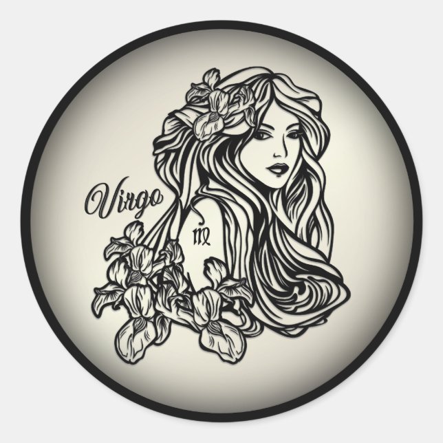 Sticker Rond Vierge Vierge Zodiaque (Devant)