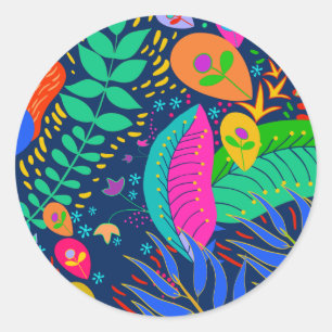 Sticker Rond Vierle hawaiian tropical