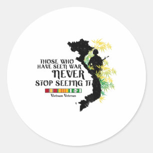 Sticker Rond Viêt-nam : Les anciens combattants qui ont vu la g