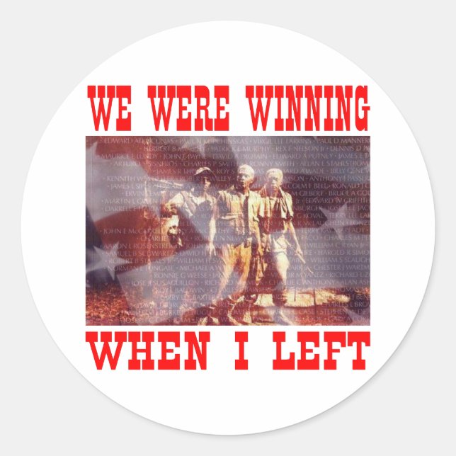 Sticker Rond Vietnam, nous gagnions quand je suis partie (Devant)