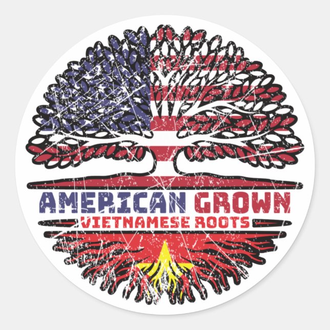 Sticker Rond Vietnam US American États-Unis (Devant)