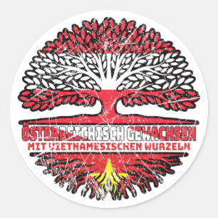 Sticker Rond Vietnam Vietnamien Autrichien Autriche