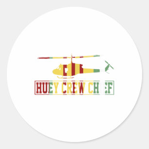Sticker Rond Vietnam War Crew Chief Euh1 Huey Crew Chief Vietna