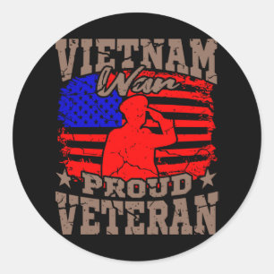 Sticker Rond VIETNAM WAR FIER VÉTÉRAN Vétérinaire américain cad
