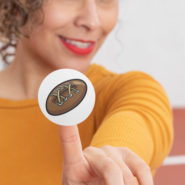 Sticker Rond Vieux ballon de rugby (Créateur téléchargé)