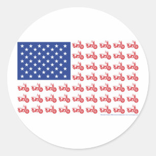 STICKER ROND VIEUX-BIKE-FLAG-TEE