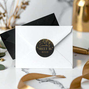 Sticker Rond Vieux Hollywood Glam Sweet 16 ID1108