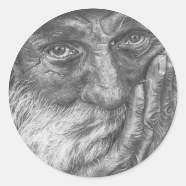 Sticker Rond Vieux homme (Devant)