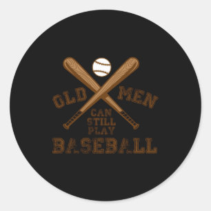 Sticker Rond Vieux Mechefs Regle Jouent Baseball Amusant T Shir