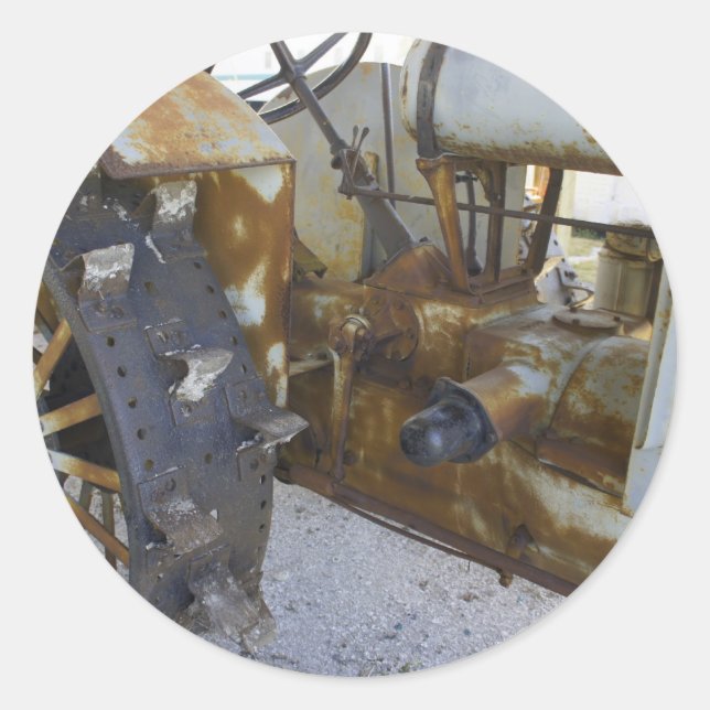 Sticker Rond Vieux tracteur (Devant)