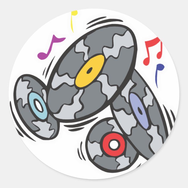 Sticker Rond vieux vinyle (Devant)