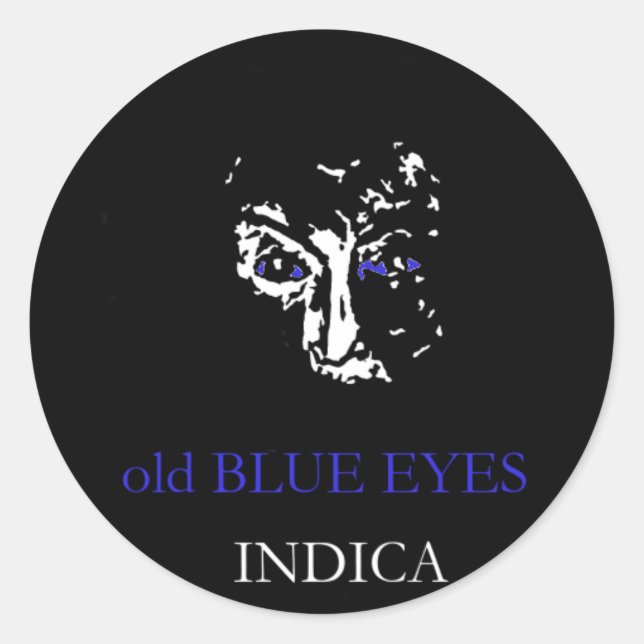 STICKER ROND VIEUX YEUX BLEUS INDICA (Devant)