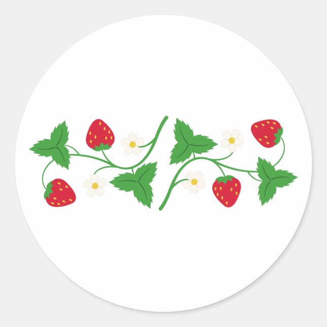 Sticker Rond Vigne de fraise (Devant)