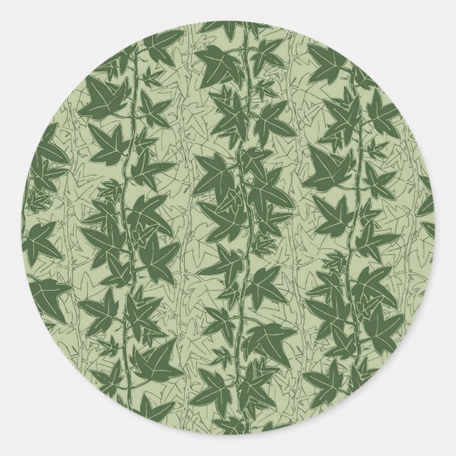 Sticker Rond Vignes d'Hérida - vert botanique D_L motif. (Devant)
