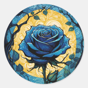 Sticker Rond Vignes Roses bleues 3