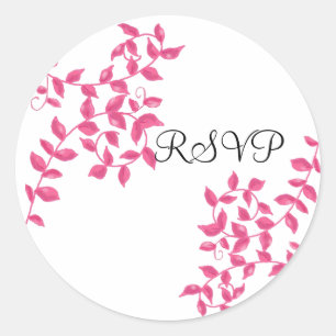 Sticker Rond Vignes roses chaudes RSVP