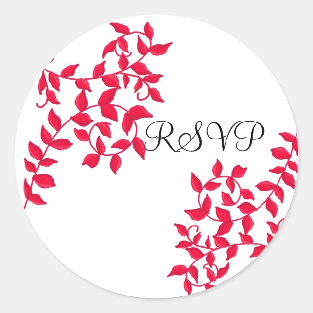 Sticker Rond Vignes rouges RSVP (Devant)