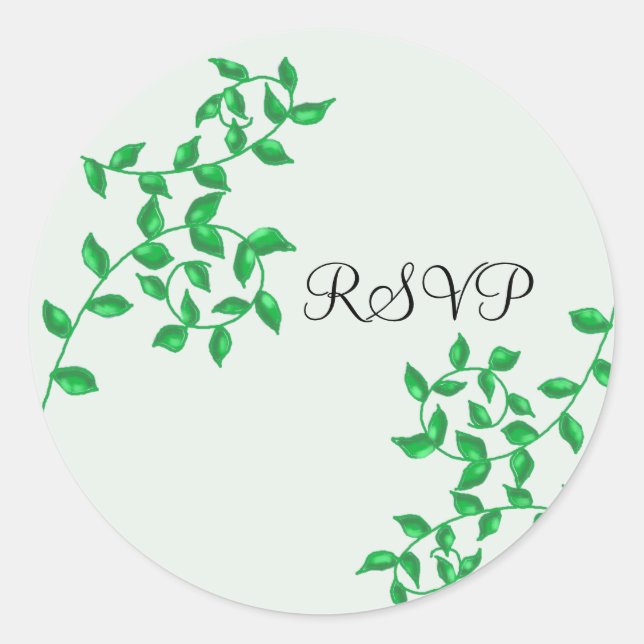 Sticker Rond Vignes Vertes Tendre RSVP (Devant)