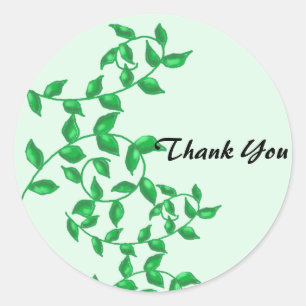 Sticker Rond Vignes Vertes Tendres Merci