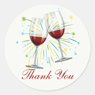 Sticker Rond Vignoble rouge Vignoble Merci de Bourgogne Mariage