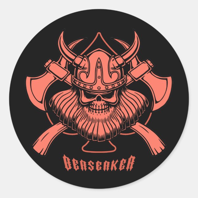 Sticker Rond Viking Berserker (Devant)