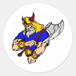 Sticker Rond Viking blanc prier
