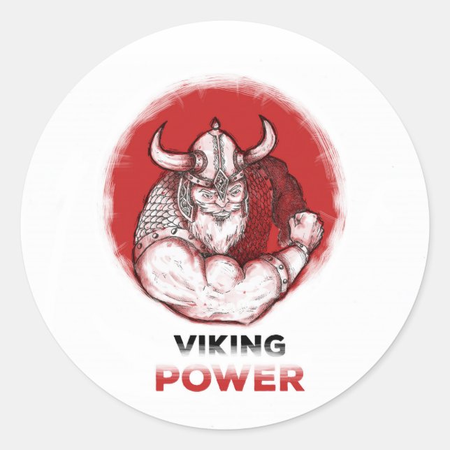 Sticker Rond viking power (Devant)