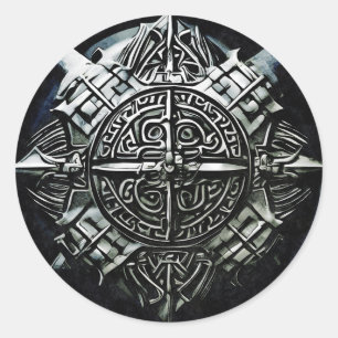 Sticker Rond Viking protège la première ligne de défense