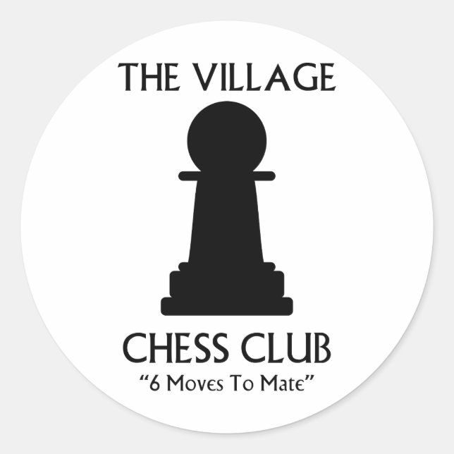 Sticker Rond Village Chess Club (Devant)