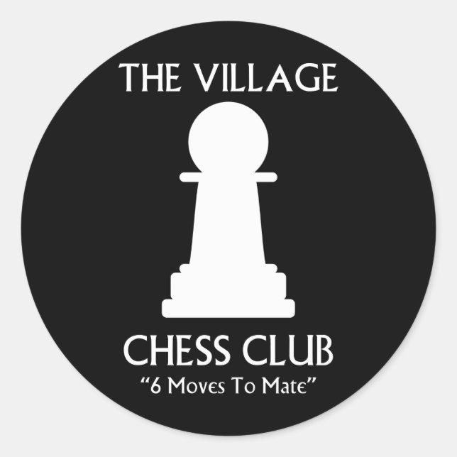 Sticker Rond Village Chess Club (Devant)