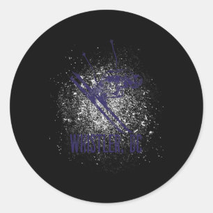 Sticker Rond Village de ski en descente Whistler Bc Canada Desi