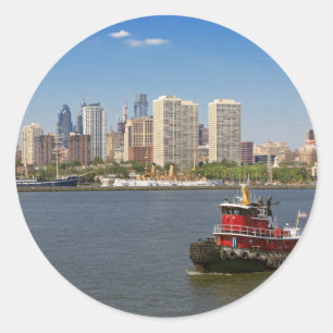 Sticker Rond Ville - Camden, NJ - La ville de Philadelphie