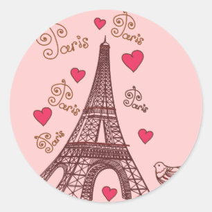 Sticker Rond Ville de l'amour Paris