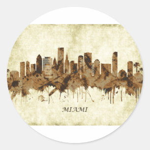 Sticker Rond Ville de Miami en Floride