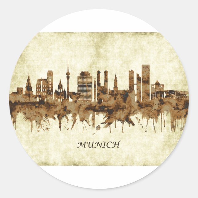 Sticker Rond Ville de Munich Allemagne (Devant)