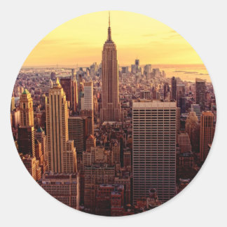 Sticker Rond Ville de New York avec Empire State