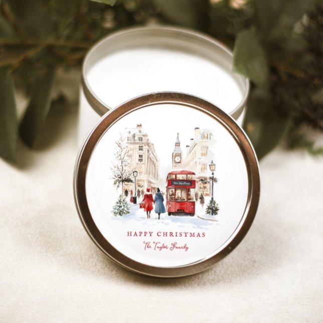 Sticker Rond Ville de Noël à Londres (Créateur téléchargé)