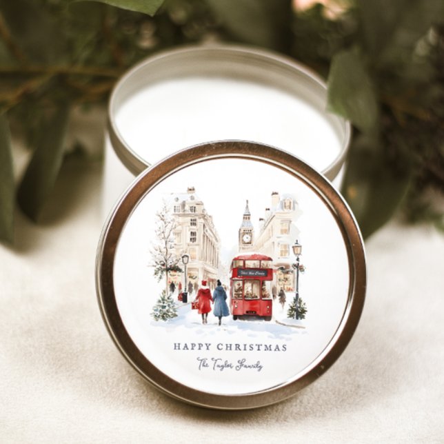 Sticker Rond Ville de Noël à Londres (Créateur téléchargé)