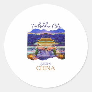 Sticker Rond Ville de Pékin Interdit Chine Souvenir Hommes Garç