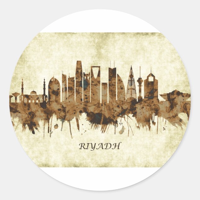 Sticker Rond Ville de Riyad en Arabie Saoudite (Devant)