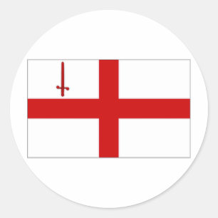 Sticker Rond Ville du Royaume-Uni de drapeau de Londres