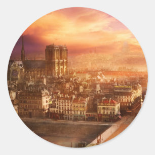 Sticker Rond Ville - Paris France - Cathédrale Notre-Dame 1865