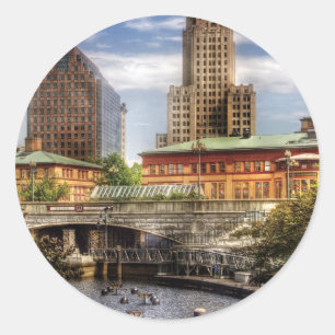 Sticker Rond Ville - Providence RI - La ligne d'horizon