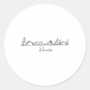 Sticker Rond Ville Skyline Voyage Souvenir Touriste Kharkov Ukr