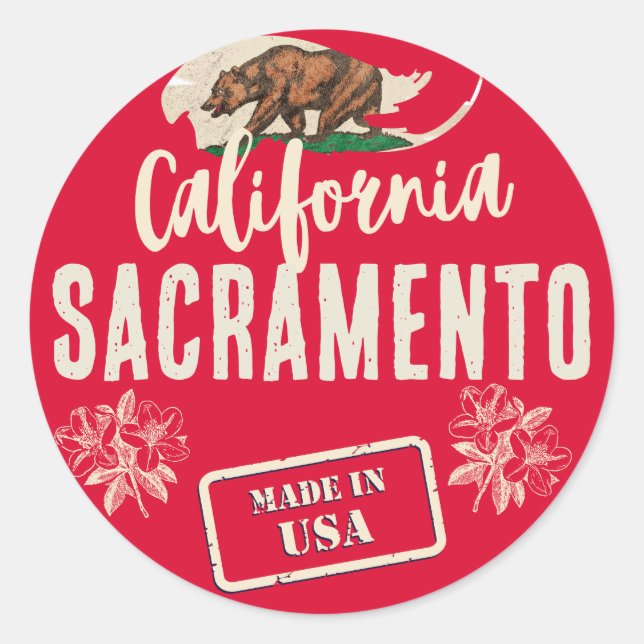 Sticker Rond Villes de Californie (Devant)
