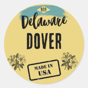 Sticker Rond Villes du Delaware