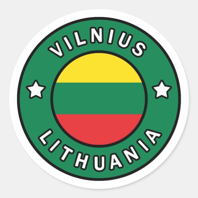 Sticker Rond Vilnius Lituanie (Devant)
