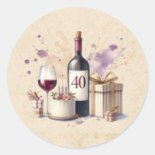 Sticker Rond Vin 40e anniversaire