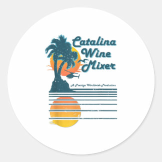 Sticker Rond Vin de l'île de Catalina et mélangeur de palme TSh