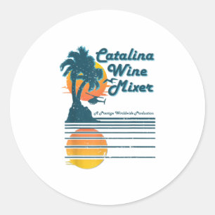 Sticker Rond Vin de l'île de Catalina et mélangeur de palmier